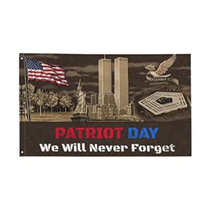911 patriot day we will never forget flag we will never forget flag patriot day banner honor and remember flag indoor outdoor decor 3×5 ft