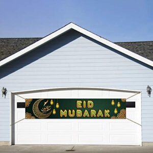 Large Eid Mubarak Banner for Fence Islamic Eid Festival Celebration Decoration Backdrop Muslim Ramadan Party Decor and Suppliesl for Home