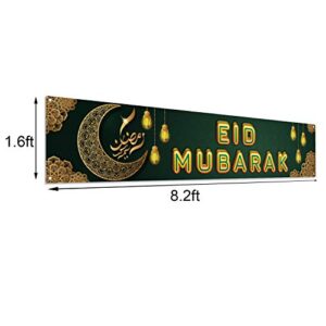 Large Eid Mubarak Banner for Fence Islamic Eid Festival Celebration Decoration Backdrop Muslim Ramadan Party Decor and Suppliesl for Home