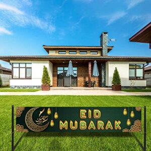 Large Eid Mubarak Banner for Fence Islamic Eid Festival Celebration Decoration Backdrop Muslim Ramadan Party Decor and Suppliesl for Home