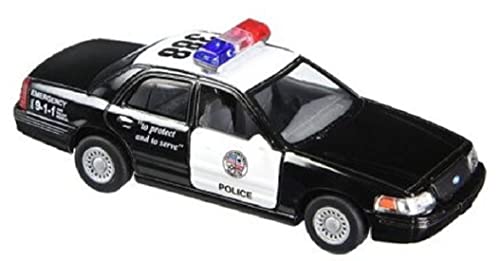 🚓 KiNSMART Ford Crown Victoria 5" 1:42 Scale Police Interceptor Car w/ Pullback Action 👮