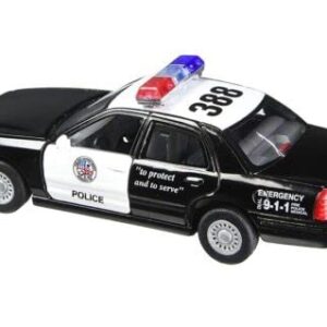 🚓 KiNSMART Ford Crown Victoria 5" 1:42 Scale Police Interceptor Car w/ Pullback Action 👮