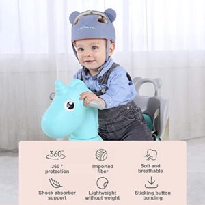 ESUPPORT Baby Adjustable Safety Helmet Headguard Protective Harnesses Hat Providing Safer Environment When Learning to Crawl Walk Play (Grey-1)