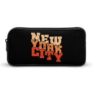 Retro New York City Teen Adult Pencil Case Large Capacity Pen Pencil Bag Durable Storage Pouch