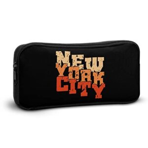 Retro New York City Teen Adult Pencil Case Large Capacity Pen Pencil Bag Durable Storage Pouch