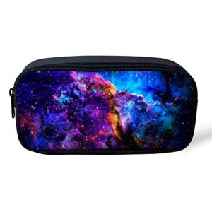 ledback 3d galaxy pencil box for boys multi color pencil bag children teens pen holder cosmetic makeup bag women durable polyester stationery pouch bag large capacity