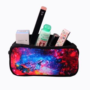 Ledback 3D Galaxy Pencil Box for Boys Multi Color Pencil Bag Children Teens Pen Holder Cosmetic Makeup Bag Women Durable Polyester Stationery Pouch Bag Large Capacity