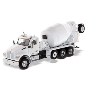 diecast masters kenworth t880 sffa concrete mixer truck – pearl white | tandem with lift axle and mcneilus bridgemaster mixer | 1:50 scale model semi trucks | diecast model 71081