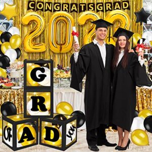 Graduation Party Decorations 2023, Gold Graduation Decorations Class of 2023 with Boxes, Balloons, Banner, Large Congrats Grad Party Supplies, Grad Decorations for Senior High School College(Gold)