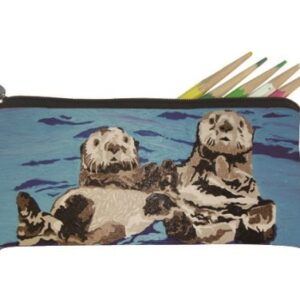 Salvador Kitti Small Pencil Bag (Sea Otters - Best Friends)