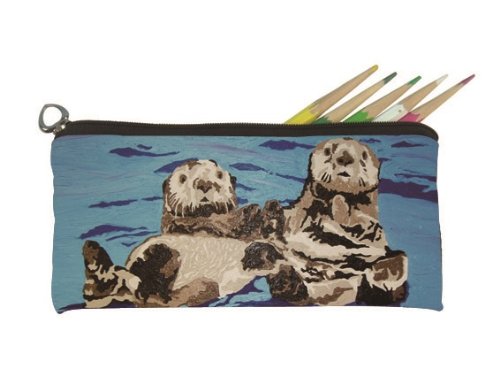 Salvador Kitti Small Pencil Bag (Sea Otters - Best Friends)