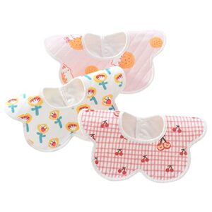 eimmabey toddler bib for girls baby bibs for eating and drooling 3 pack 360 rotate baby feeding bibs for girls