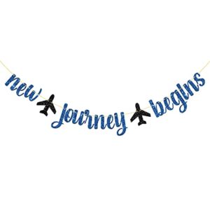 MonMon & Craft New Journey Begins Banner / We'll Miss You Banner / Job Change / Office Work Party / Retirement Banner / Graduation Party Supplies Black