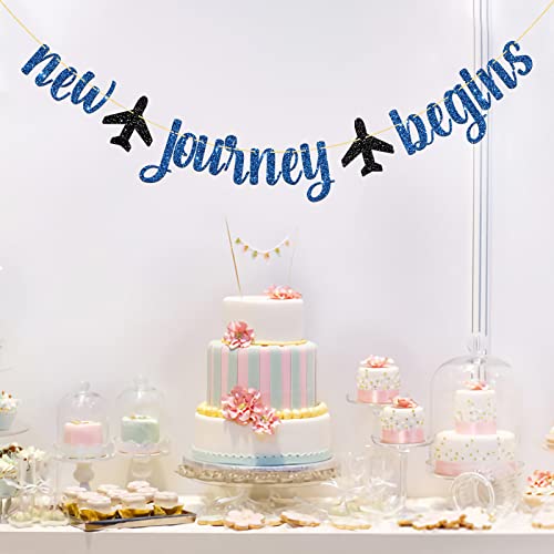MonMon & Craft New Journey Begins Banner / We'll Miss You Banner / Job Change / Office Work Party / Retirement Banner / Graduation Party Supplies Black