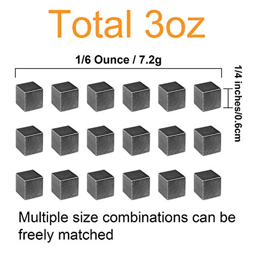 Ruisita 3 Ounces Tungsten Weights Cubes Polished Speed Axles Kit 18 Pieces Tungsten Weights Cubes and 4 Pieces Polished Speed Axles