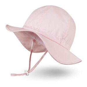 ami&li tots baby sun hat unisex child adjustable wide brim sun protection hat upf 50 sunhat for baby girl boy infant kids toddler – m: pink