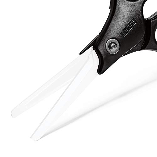 Kyocera Ceramic Scissors, Overall length 7.2" with 2.7" Long Blades, Black Handle With White Blades