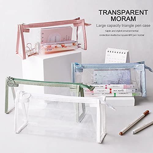 VICKO Clear Pencil Case,Transparent Pencil Pouch Large Capacity Cute Pencil Case Stationery Pen Case Pencil Bag Cosmetic Makeup Toiletries Organizer for Girls and Adults