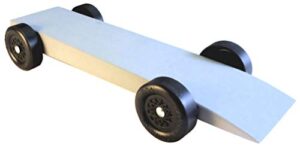 pinewood pro pine derby complete car kit with pro graphite – pre-weighted, pre-drilled and primed ready for paint -the lazer