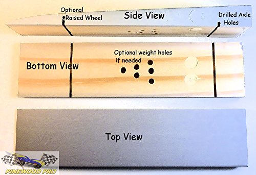 Pinewood Pro Pine Derby Complete Car Kit with PRO Graphite - Pre-Weighted, Pre-Drilled and Primed Ready for Paint -The Lazer
