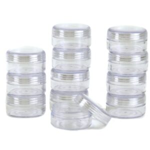 paylak 12 storage round clear container with screw lids for small items organizer 1.5 inches