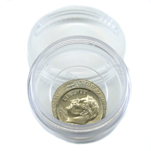 Paylak 12 Storage Round Clear Container with Screw Lids for Small Items Organizer 1.5 inches