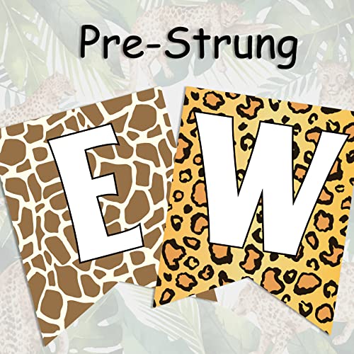 Let's Get Wild Banner Cheetah Print Banner Leopard Hang Garland for Jungle Safari Animal Birthday Bachelorette Party Decorations