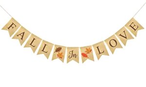 fakteen fall in love maple leaf burlap banner for fall autumn wedding bridal shower engagement party decorations garland fall thanksgiving hanging decor