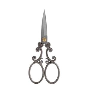 antique vintage style scissor,mini vintage stainless steel sewing scissors classical cutting embroidery crafts tool household diy sewing accessories(silver gray)