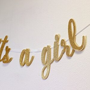 All About Details It's A Girl Cursive Banner, 1set, Baby Shower Banner, Baby Shower Party Decoration (Gold)