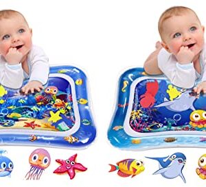 Infinno Tummy Time Mat Premium Baby Water Play Mat for Babies, Baby Toys for 3 to 24 Months, Blue Whale Style and Yellow Octopus Style