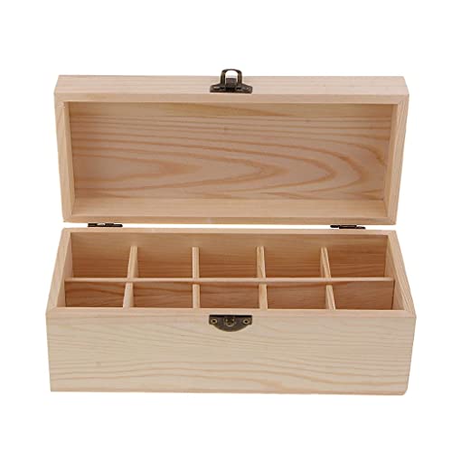 UGPLM Large Essential Oil Storage Box Wooden Case Oils Organizer Holder for Keeping Your Oils Holds 515-30ml Bottles (4 Sizes), 10 Grids