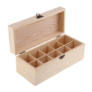 UGPLM Large Essential Oil Storage Box Wooden Case Oils Organizer Holder for Keeping Your Oils Holds 515-30ml Bottles (4 Sizes), 10 Grids