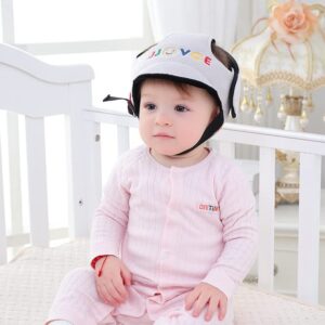 Infant Baby Helmet, Toddler Infant Safety Hat, Soft Adjustable Comfortable Protective Cap When Learning to Crawl Walk Play (Grey) 42-62cm