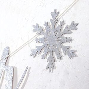 Winter Onederland Snowflake Banner - Winter/snowflake 1st Birthday,winter Party Decorations,silver Snowflake Banner,winter Onederland Birthday Sign