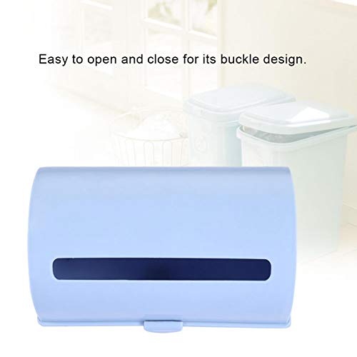 3 Colors Back Organizer Rack Adhesive Wall Mount Trash Garbage Plastic Bag Storage Box Plastic Bag Dispenser (Blue)