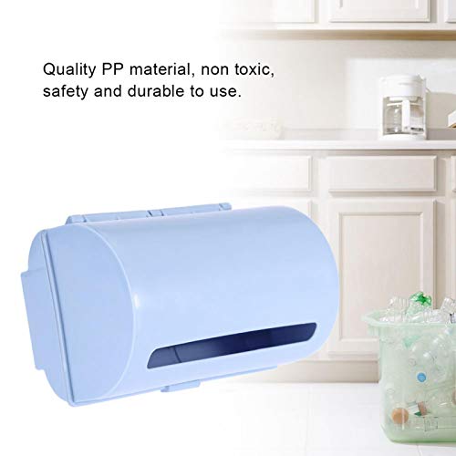 3 Colors Back Organizer Rack Adhesive Wall Mount Trash Garbage Plastic Bag Storage Box Plastic Bag Dispenser (Blue)
