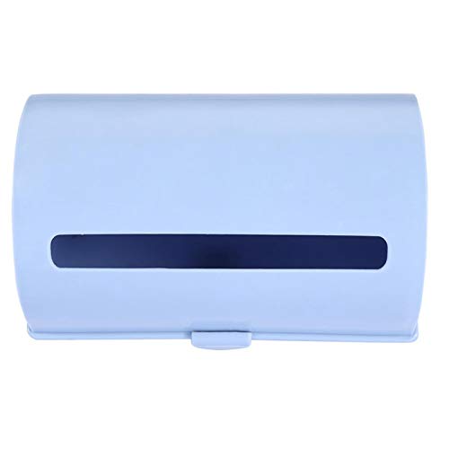 3 Colors Back Organizer Rack Adhesive Wall Mount Trash Garbage Plastic Bag Storage Box Plastic Bag Dispenser (Blue)