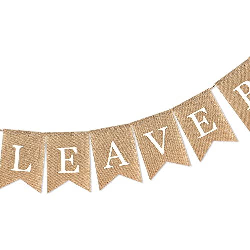 SWYOUN Burlap Please Leave by 9 Banner Housewarming Party Supplies Birthday Party Garland Decoration