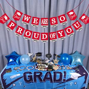 2022 Red Graduation Banner No DIY Required Graduation Congrats Grad Party Supplies Decorations, Red Grad Banner for College, High School Party Supplies