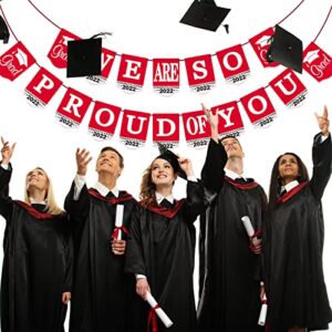 2022 Red Graduation Banner No DIY Required Graduation Congrats Grad Party Supplies Decorations, Red Grad Banner for College, High School Party Supplies