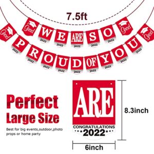2022 Red Graduation Banner No DIY Required Graduation Congrats Grad Party Supplies Decorations, Red Grad Banner for College, High School Party Supplies