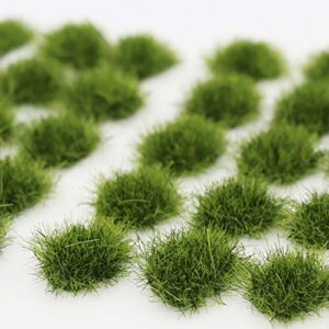 100 Pcs Static Grass Tuft Model Grass Tufts Railway Artificial Grass Miniature War Gaming Terrain DIY Model Railroad Scenery War Gaming Scenery (Green)