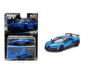 bugatti chiron pur sport blue 1/64 diecast model car by true scale miniatures mgt00379