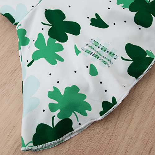 Gushehua Toddler ST Patrick's Day Clothing Sets Kids Baby Girls Long Sleeve Tops Dress+ Four-leaf Clover Legging Outfit (Green, 18-24Months)