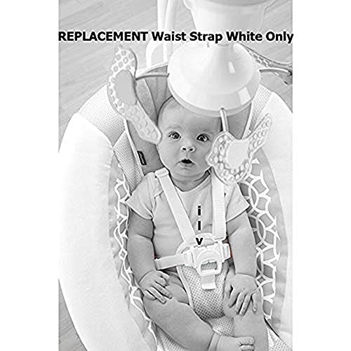 Replacement Parts for Baby Swing - Fisher-Price Revolve Baby Swing FBL70 ~ One White Replacement Waist Strap (Swing needs two) with male part of buckle