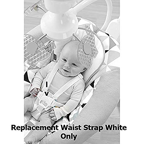 Replacement Parts for Baby Swing - Fisher-Price Revolve Baby Swing FBL70 ~ One White Replacement Waist Strap (Swing needs two) with male part of buckle