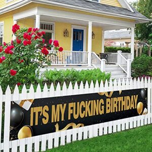 it’s my fucking birthday large banner, funny birthday banner, happy birthday porch sign, birthday party outdoor indoor backdrop, 9.8 x 1.6 feet