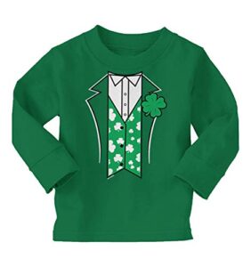 leprechaun suit – four leaf clover long sleeve toddler cotton jersey shirt (kelly, 2t)