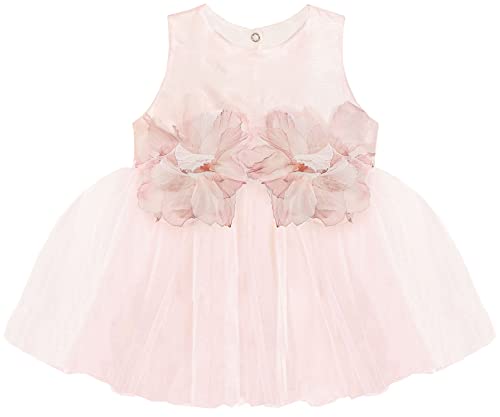 Lilax Baby Girl Tulle Dress Gown Pageant 3 Piece Party Wedding Dress (6-9 Months, Pink)